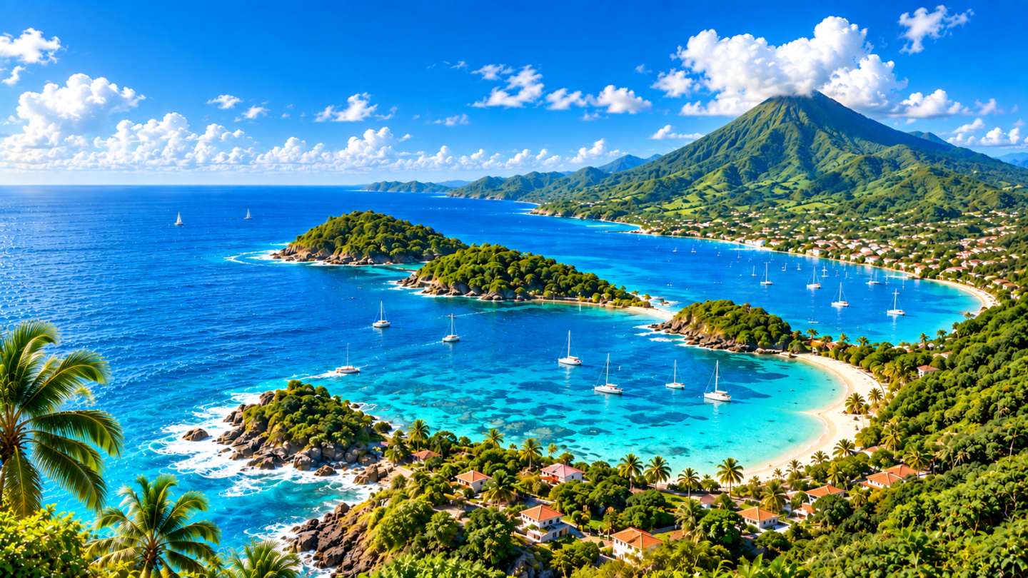 Vue aérienne de Guadeloupe