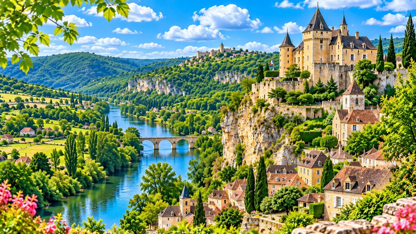 Vue aérienne de Dordogne