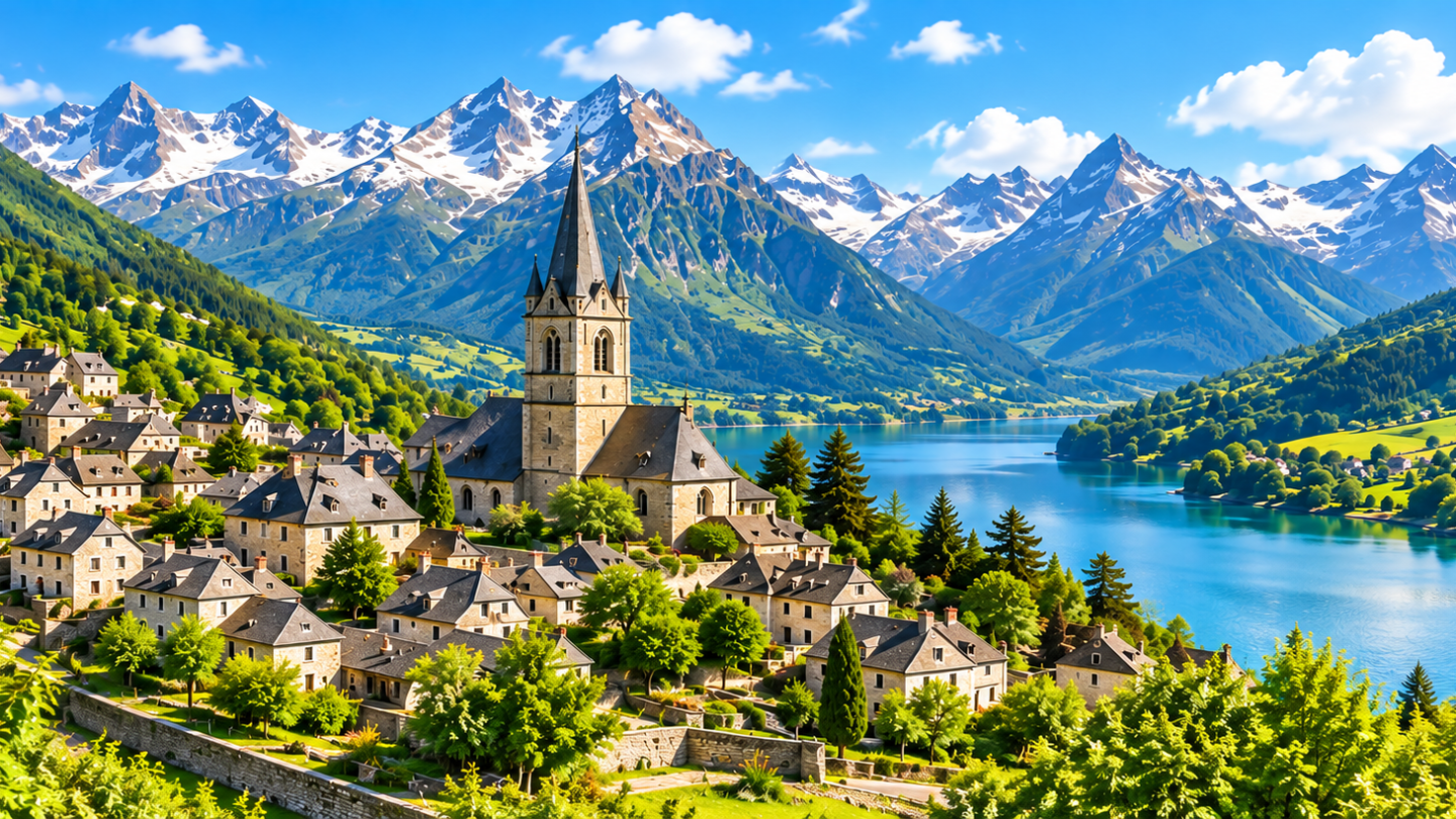 Vue aérienne de Hautes-Pyrénées