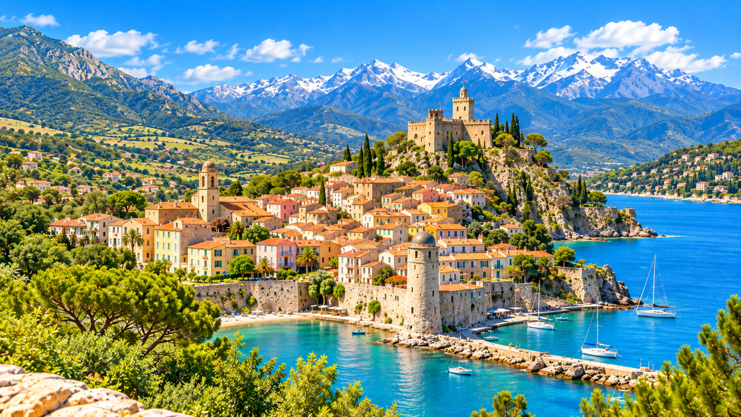 Vue aérienne de Pyrénées-Orientales