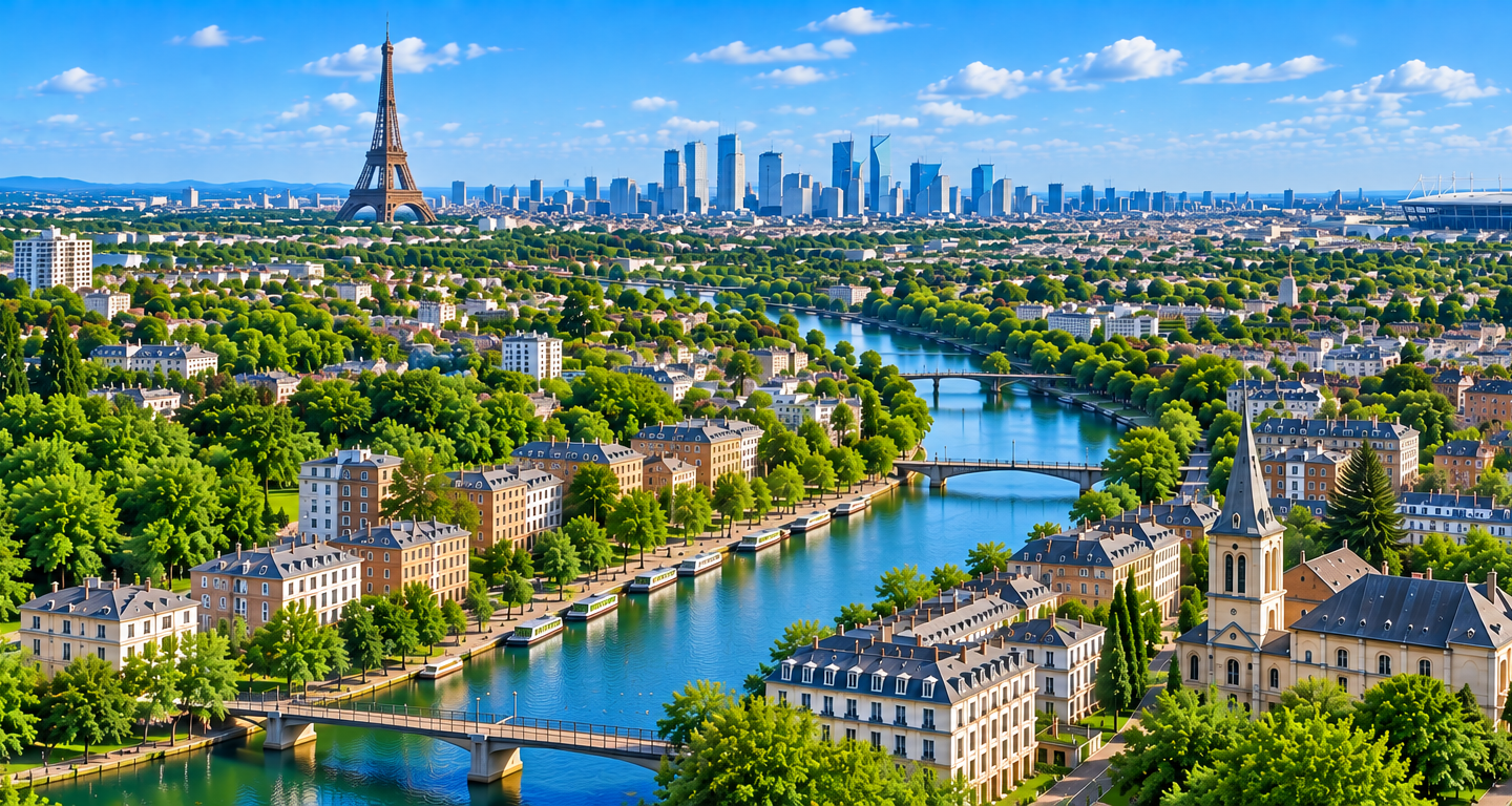 Vue aérienne de Seine-Saint-Denis
