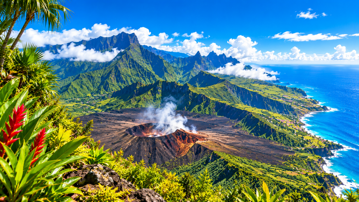 Vue aérienne de La Réunion